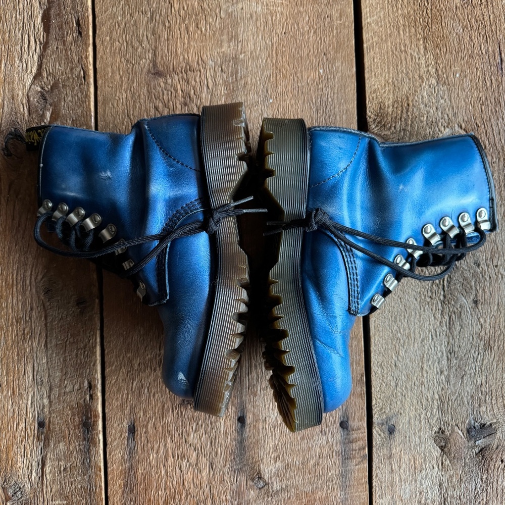 Dr. Martens 8217/34 VTG Made in England Cobalt Blue Boots - Picture 6 of 15